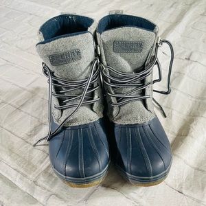 Sperry Kids Duck Boots Size 5M Navy And Grey
